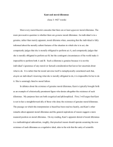 Kant and Moral Dilemmas - University of Colorado Boulder