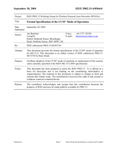 1.2 Specification of CCM* mode of operation