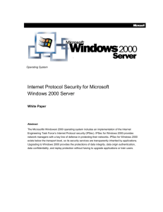 Deploying IPSec for Windows 2000