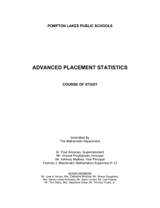 ADVANCED PLACEMENT STATISTICS