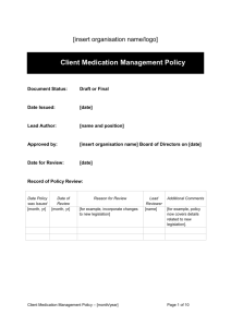 Client Medication Policy