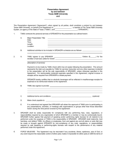 Presentation Agreement - Contract Administration