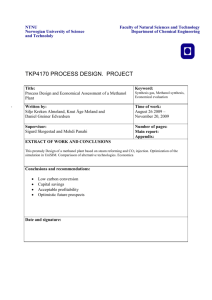 tkp4170 process design. project