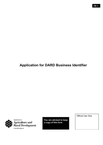 Application for a DARD business identifier Word