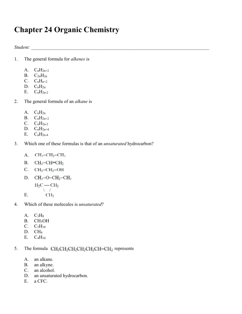 Chapter 24 Organic Chemistry