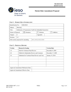 Market Rule Amendment Proposal