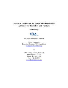 Women with Disabilities Access to Health Care