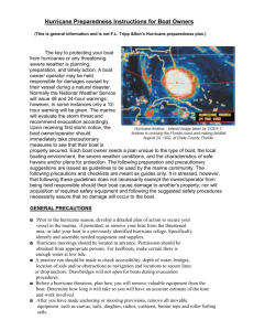 Hurricane Preparedness Instructions for Boat Owners