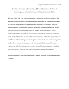 Integrative Model of Social Competence 1 Cumulative Risk