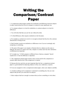 Writing the Comparison/Contrast Paper