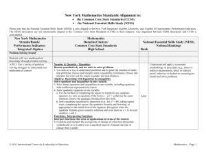 NY Math to CCSS and NESS - CTE Technical Assistance