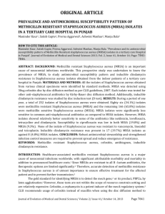 ORIGINAL ARTICLE PREVALENCE AND ANTIMICROBIAL