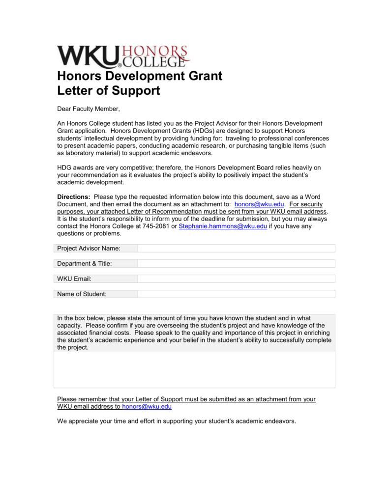 Letter Of Support For Grant from s3.studylib.net