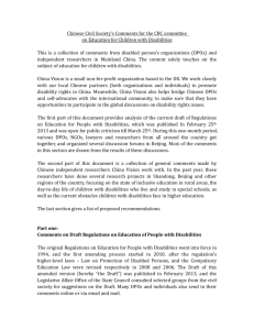 DPO submission on mainland China - International Disability Alliance