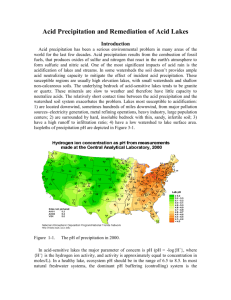 Acid Precipitation and Remediation of Acid Lakes