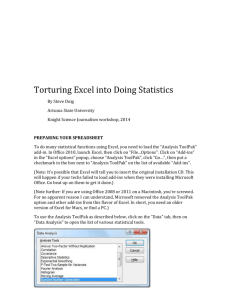 Torturing Excel into doing statistics