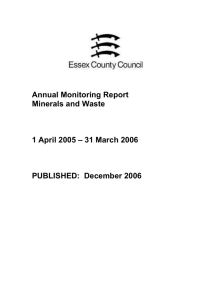 Annual Monitoring Report Minerals and Waste