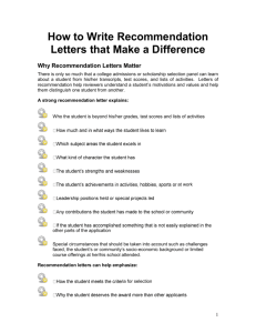 How to Write Recommendation Letters that Make a Difference