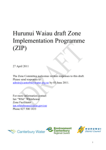 Draft Zone Implementation Programme