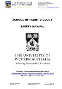 School of Plant Biology - The University of Western Australia