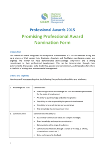 Professional Awards 2015 Promising Professional Award