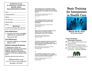 Boise/Meridian Basic Training for Interpreters in