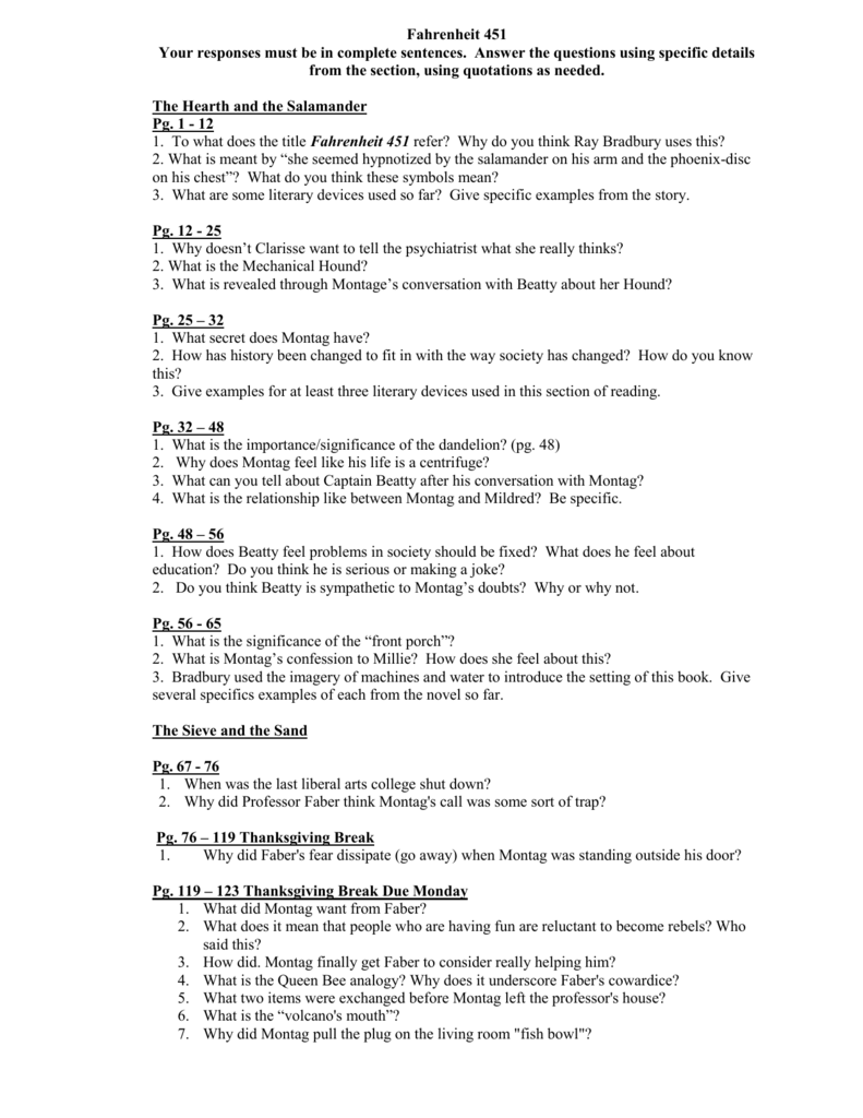 fahrenheit 451 annotations part 3 with page numbers