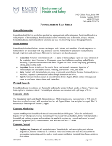 Formaldehyde Fact Sheet - Emory Environmental Health and Safety