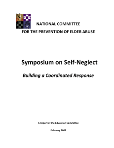 “Self-Neglect Summit Key issues: Continuing the Dialog”