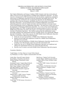Task Force Report, April 2009 - The Virginia Mathematics & Science