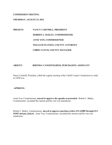 COMMISSION MEETING THURSDAY, AUGUST 23, 2012