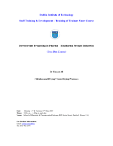 FILTRATION PROCESS - School of Electrical