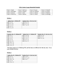 CBAA Senior League Basketball Schedule