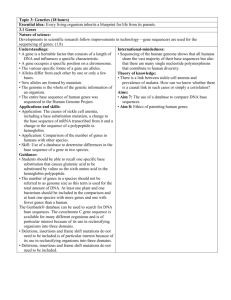 Topic 3: Genetics (18 hours)