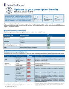Updates to your prescription benefits Effective January 1, 2015 If