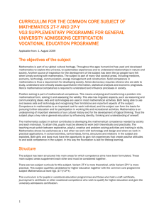 Mathematics subject curriculum, Vg3 supplementary