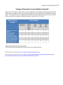 Course Syllabus Checklist