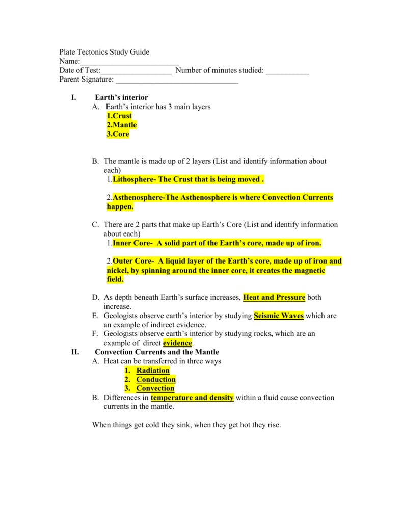Plate tectonics study guide 2012 answers Plate tectonics study guide 2012 answers