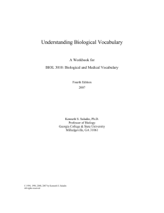 Understanding Biological Vocabulary