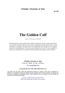 The Golden Calf (No. 222) - Christian Churches of God