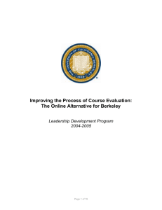 Improving the Process of Course Evaluation