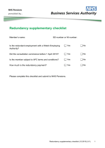 Redundancy supplementary checklist