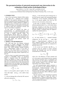 The parameterization of saturated-unsaturated zone interaction in