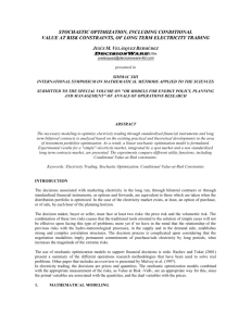 STOCHASTIC OPTIMIZATION, INCLUDING CONDITIONAL VALUE