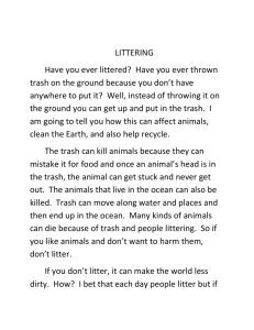 LITTERING Have you ever littered? Have you ever thrown trash on