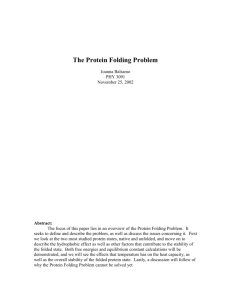 The Protein Folding Problem