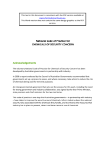 National Code of Practice for CHEMICALS OF SECURITY CONCERN