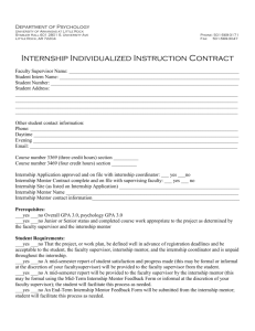 Internship Individualized Instruction Contract