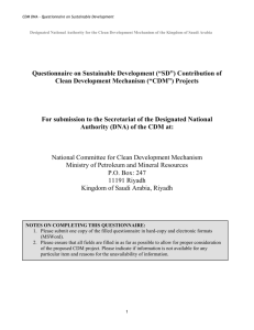 (CDM) Projects - Clean Development Mechanism