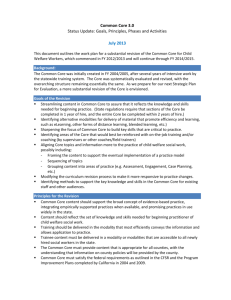 Common Core 3.0 Work Plan